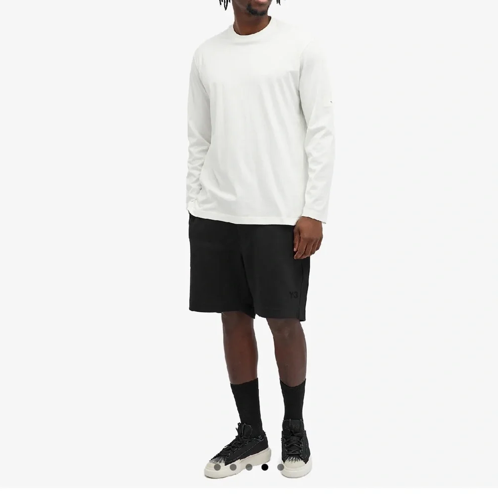 NWT Y-3 Yohji Yamamoto Cotton Blend Logo Drawstring Short